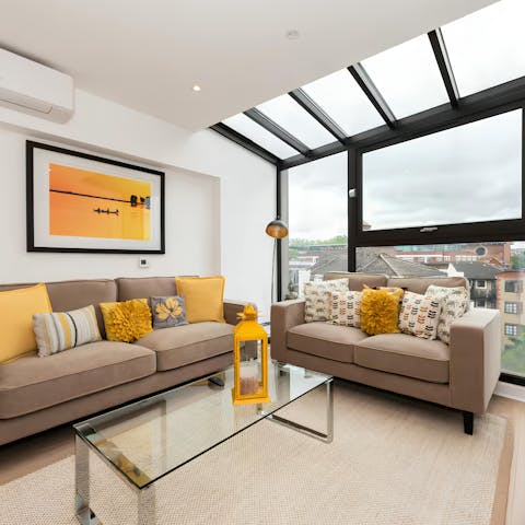 Relax with a cuppa and city views