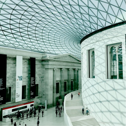 Walk twenty minutes to the British Museum