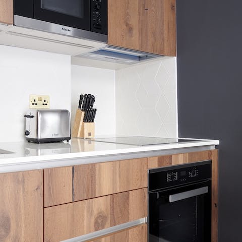 wood panelled kitchen