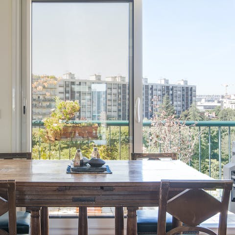 Enjoy a long lunch in the light-filled dining space