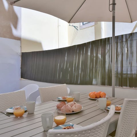 Enjoy a caldo verde on the private terrace