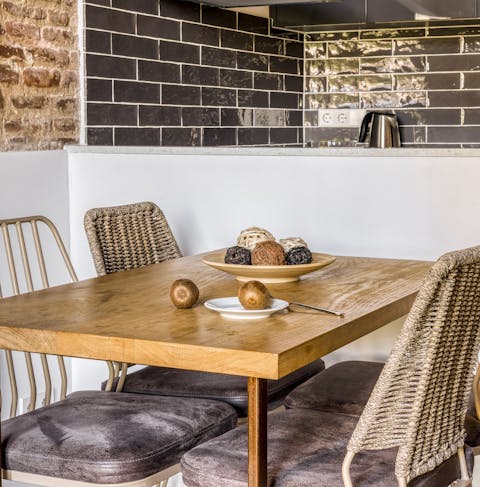 The bright dining area