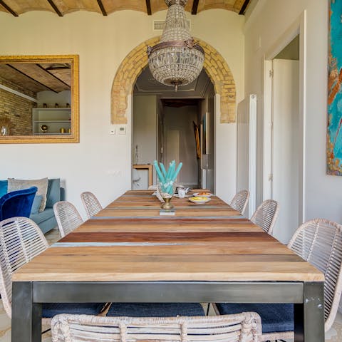 A huge dining table