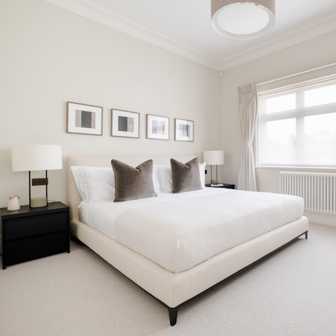 Wake up feeling restored in one of the serene bedrooms