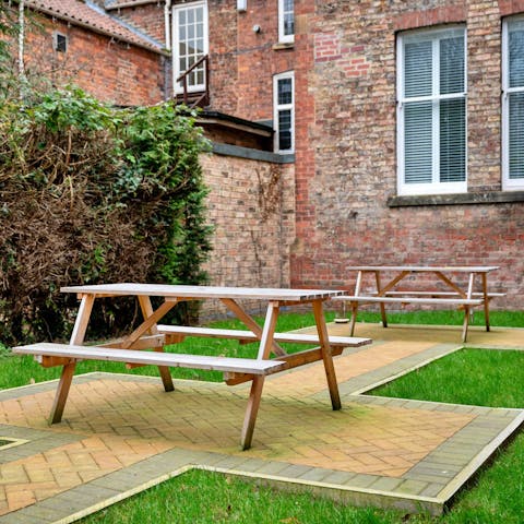 Soak up the sunshine in the shared garden