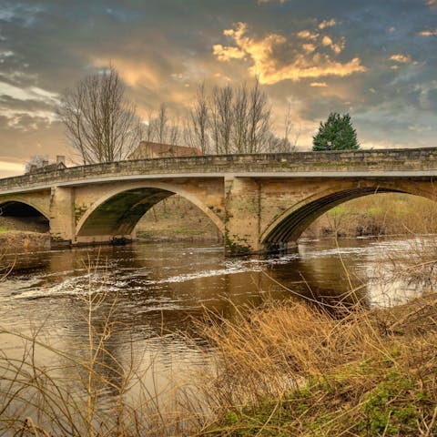 Visit the bridge of Boroughbridge for a stroll in the sun