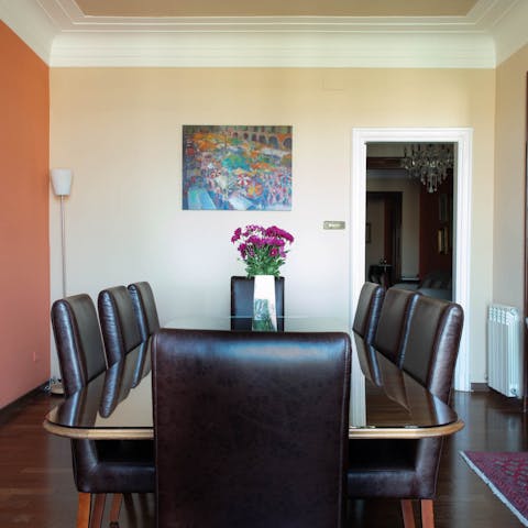 The large dining table