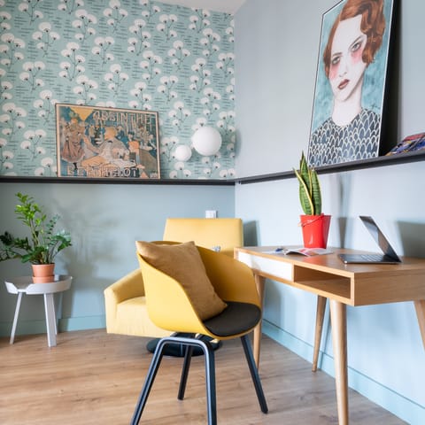 Catch up on work emails in the dedicated office area