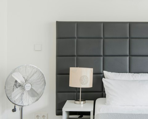 The stylish leather-like headboard