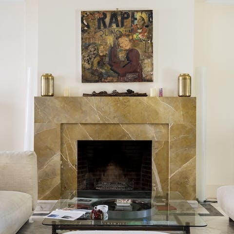 Curl up in front of the fireplace