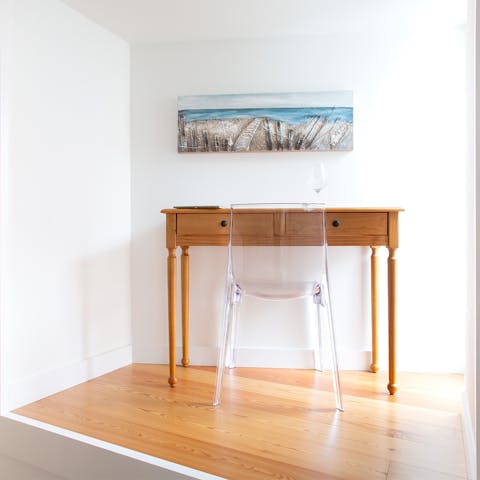 Write about your travels at the unique raised workspace