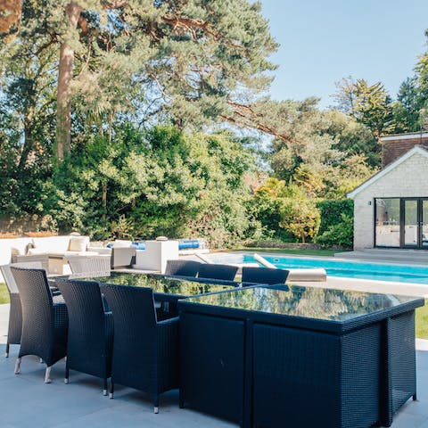Enjoy alfresco meals on the terrace in the middle of the peaceful garden