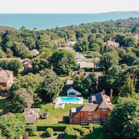 Stay less than ten minutes' walk from Branksome Beach and the English Channel