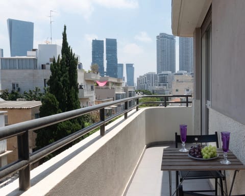 The bright terrace for two