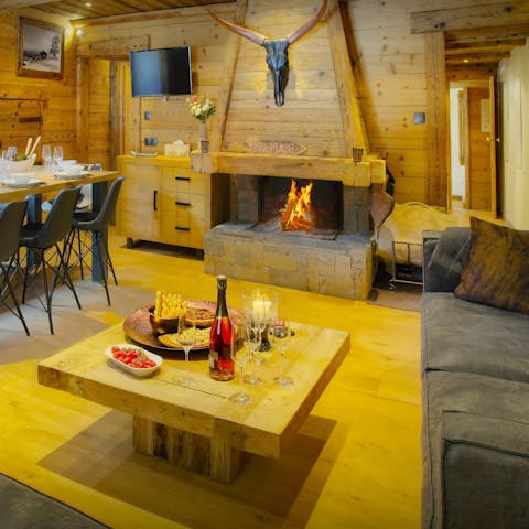 Get cosy in front of the fireplace on a chilly evening