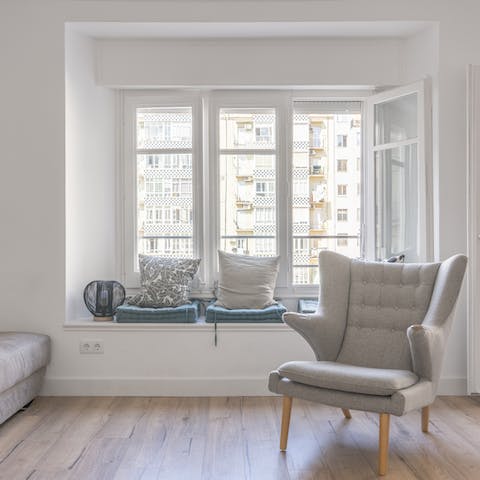 The bright living room