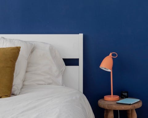 The cobalt blue statement wall
