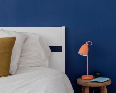 The cobalt blue statement wall