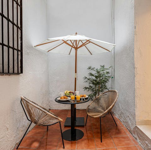 End the day with a glass of Cava on the terrace