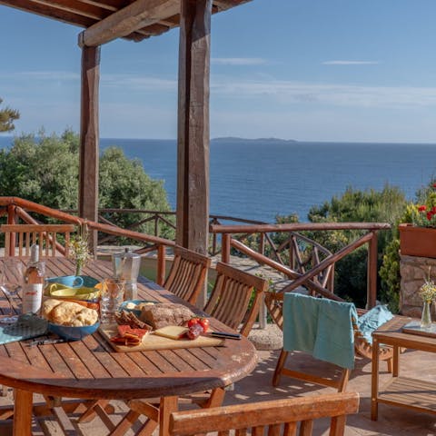Take in the stunning Tyrrhenian Sea views from the terrace