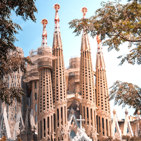 Take a short stroll over to visit the epic Sagrada Familia
