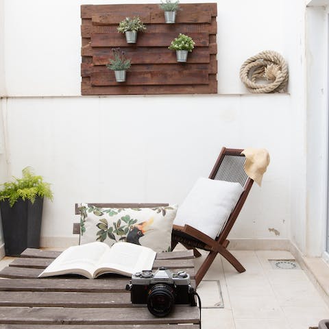 Enjoy a piping hot morning coffee in the private courtyard as you plan your day