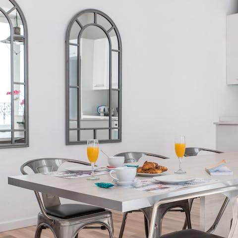 The chic dining area