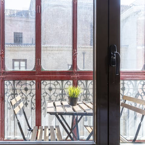 The bedroom balcony