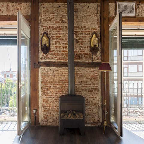 Light the fire on cooler nights as you snuggle up on the sofa with a glass of Spanish wine