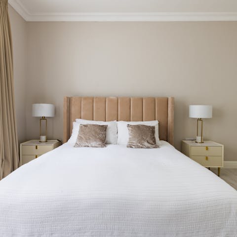 Treat yourself to a long lie-in in your luxurious, king-size bed
