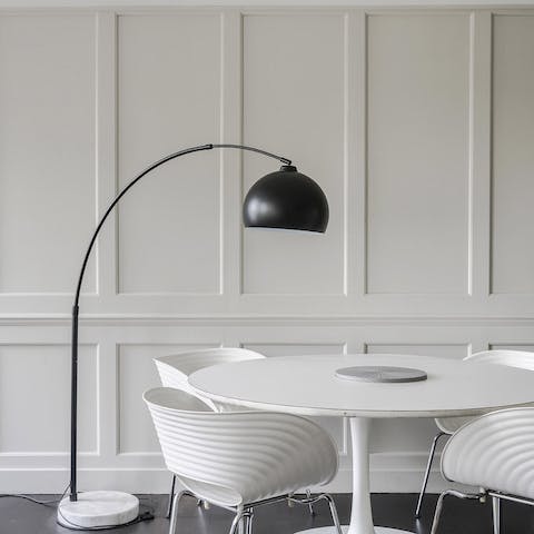 The original panelled walls