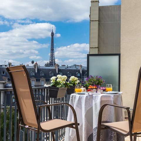 Sunbathed terrace with stunning views