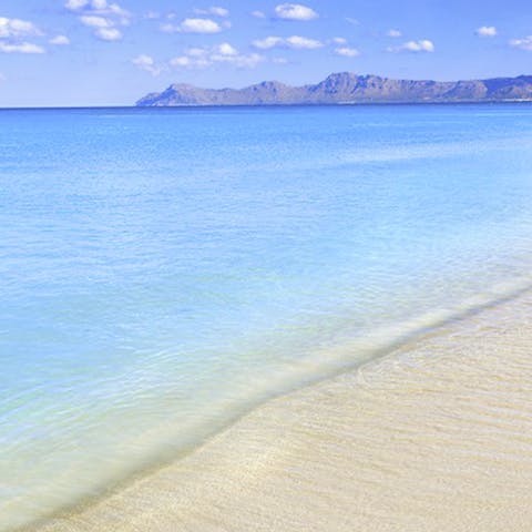 Head to the beaches around Puerto Alcudia, 30 kilometres away