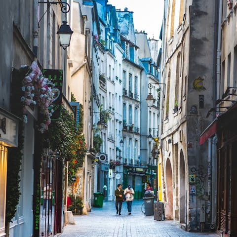 Wander the cobbled streets of the historic Le Marais district
