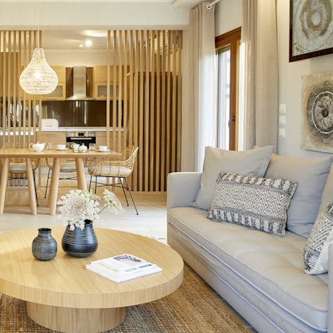 Sink into the sofa with a good book and glass of wine