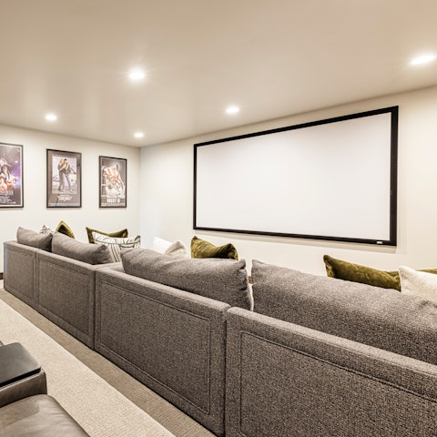 Hunker down in the theatre room and enjoy a movie night