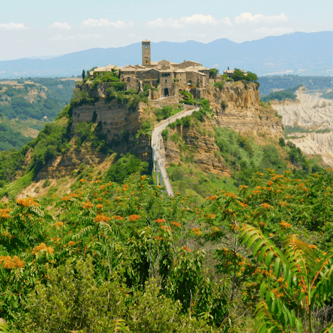 Drive half an hour north and walk the pathway to Civita di Bagnoregio