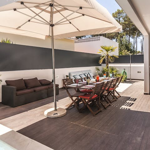Sip coffee on the smart poolside terrace