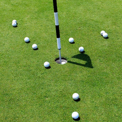 Pack your clubs and hit the 18-hole golf course next door