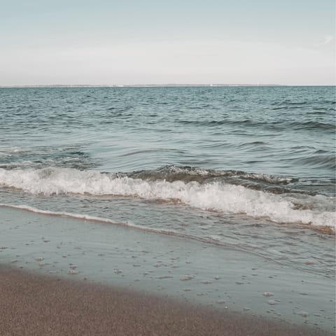 Soak up the Grecian sunshine on the Hanioti beachfront, 1100m from the villa