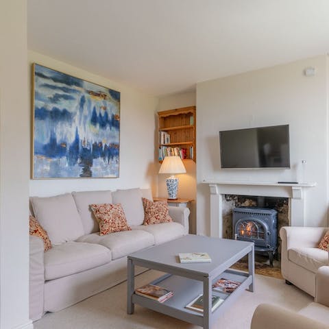 Cosy up around the fire following a day out in Chippenham – a fifteen-minute drive away