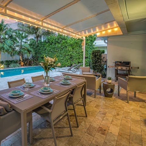 Light the grill and gather for drinks and meals on the terrace