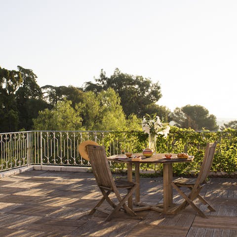 Watch the sunset from the balcony