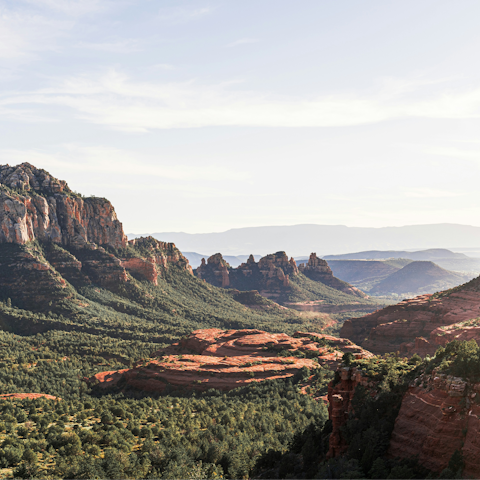 Hike along the Broken Arrow Trail, a five-minute drive away
