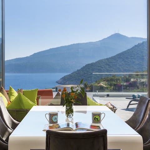 Have breakfast overlooking beautiful vistas of the islands