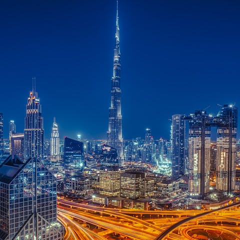 Visit the nearby Burj Khalifa and Dubai Mall