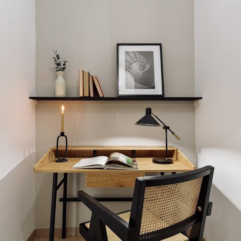 Stay on top of work in the cosy office space