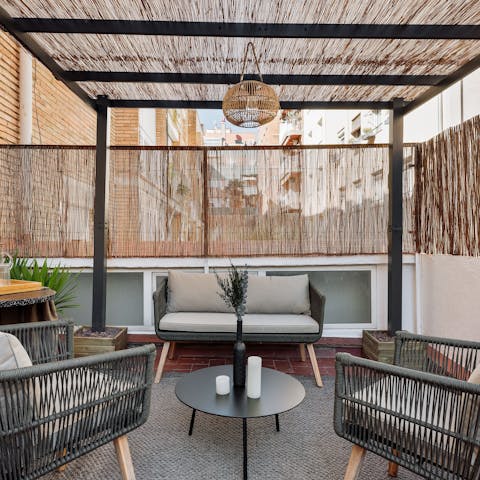 Relax on the terrace with your holiday read