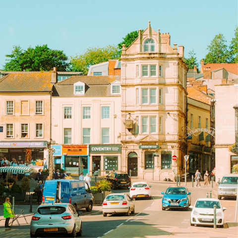 Explore the quaint, cobbled streets of nearby Frome