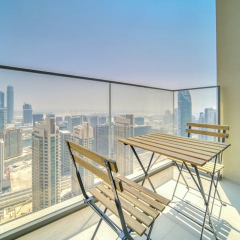 Drink in the views over coffee on the balcony